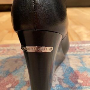 Michael Kors black wedge ankle booties